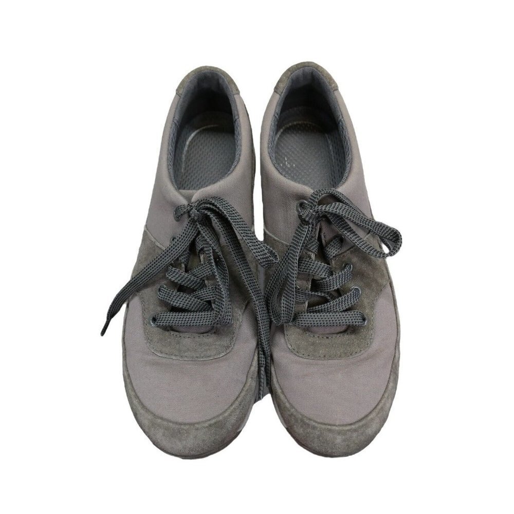 Dansko Hayden Taupe Lace-Up Sneakers Women Size EU 39 / 8.5 US Canvas Suede